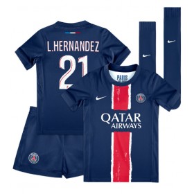 Dětské fotbalový komplet Paris Saint-Germain Lucas Hernandez #21 Domácí košile 2024-25 Krátkým Rukávem